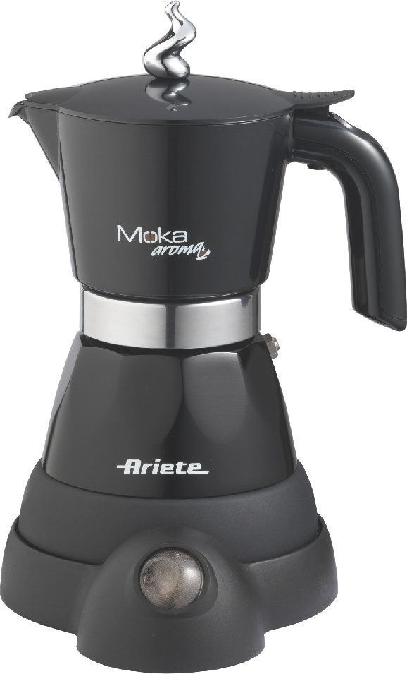 foto del prodotto ariete 1358 moka aroma moka elettrica 2 4 tazze autospegnimento mantenimento temperatura per 30 400 watt nero