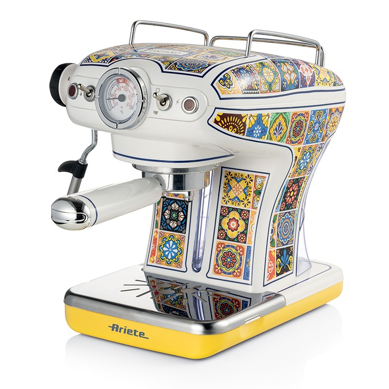 foto del prodotto ariete 1389 macchina da caff positano, 850w, capacit serbatoio 0,9l, filtro tazze, vassoio raccogli goccia, cappuccinatore