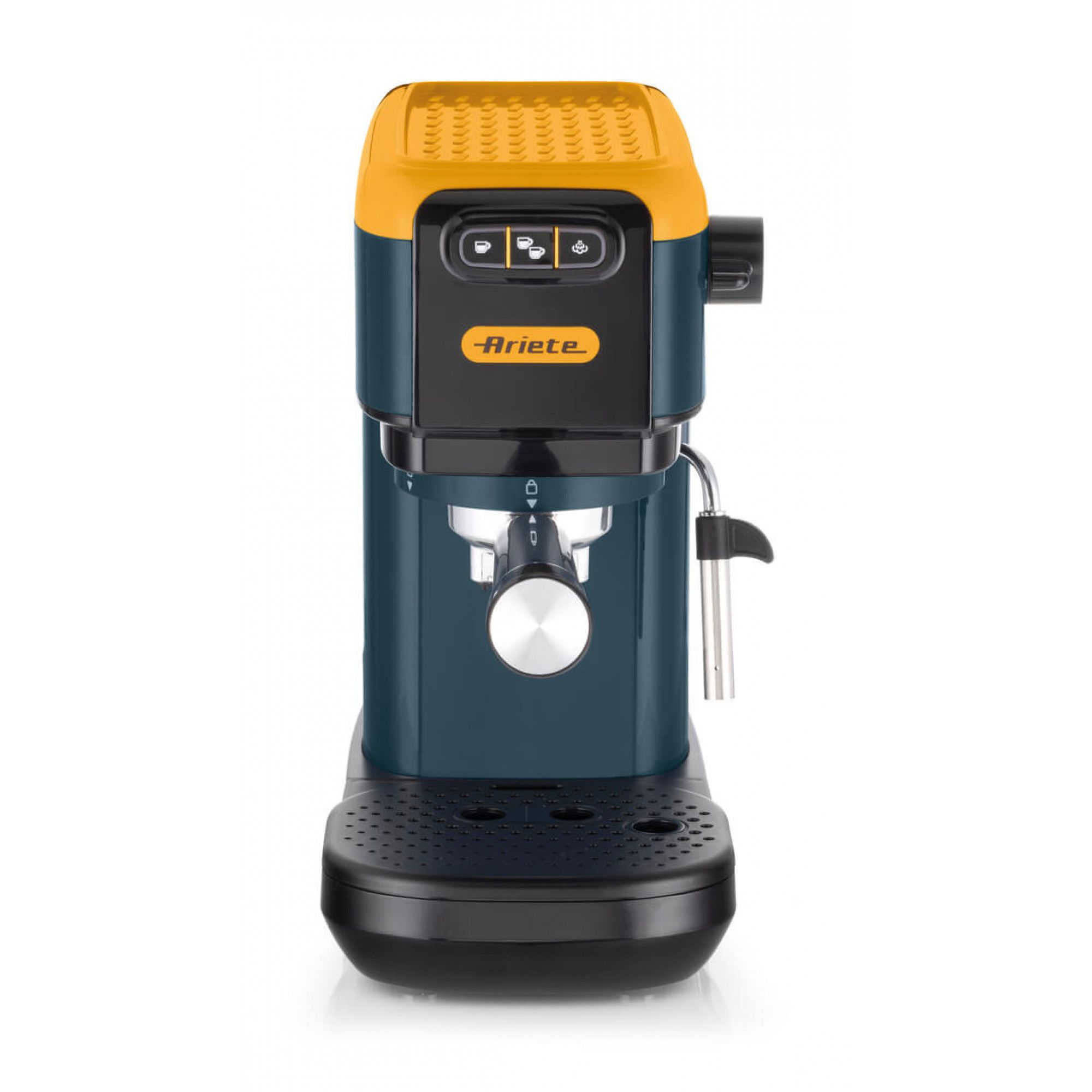 foto del prodotto ariete 1399 macchina da caff espresso mango yellow, per polvere e cialde ese, 1300 w, capacit 1,1l, 15 bar di pressione, filtro 1, 2 tazze e cialda ese, cappuccino, giallo