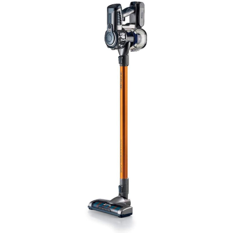 foto del prodotto ariete 2723 22v digital lithium scopa elettrica cordless con motore digitale 3 livelli di filtrazione kit accessori incluso arancio