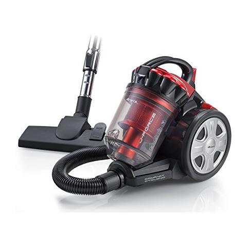 foto del prodotto ariete 2753 j force aspirapolvere senza sacco tecnologia multiciclonica tubo telescopico filtro hepa cavo 5 metri 700 watt rosso e nero