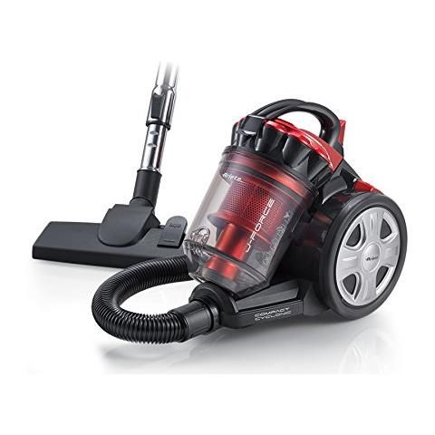 foto del prodotto ariete 2753 j-force - aspirapolvere senza sacco - tecnologia multiciclonica - tubo telescopico - filtro hepa - cavo 5 metri - 700 watt - rosso e nero - ari2753