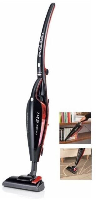 foto del prodotto ariete 2764 evo 2 in 1 - scopa elettrica con filo - aspirapolvere e aspirabriciole - tecnologia ciclonica senza sacco - filtro hepa - 0,8 litri - ari2764