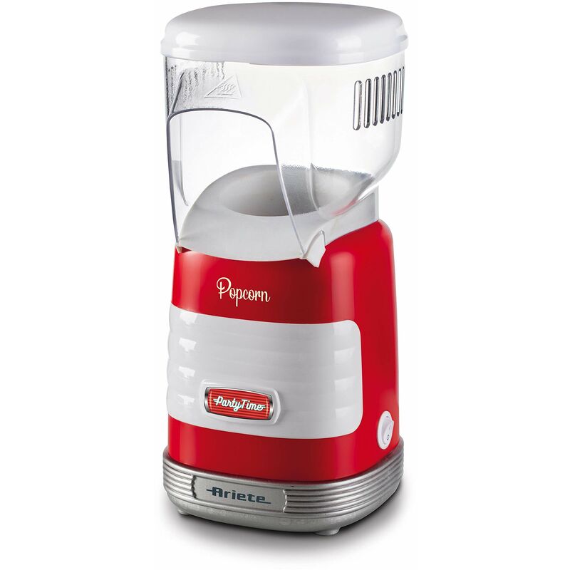 foto del prodotto ariete 2956, pop corn party time, macchina per pop corn, scoppia 60gr di mais per pop corn in 2 minuti con aria calda, senza grassi, 1000 watt,