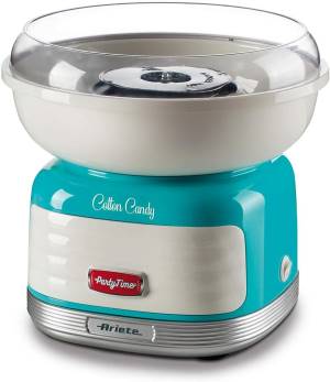 foto del prodotto ariete 2973 cotton candy party time macchina per zucchero filato compatibile con zucchero semolato e caramelle dure 500 watt azzurro