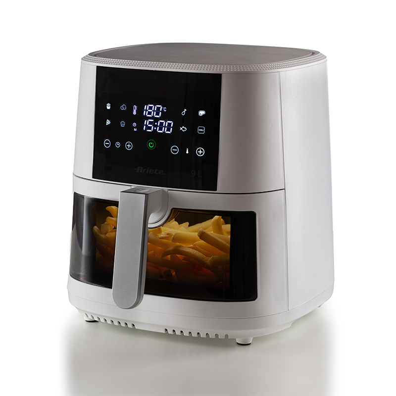 foto del prodotto ariete 4630 friggitrice ad aria 9l, 1500 w, capacit 9l, capacit di cottura 3,5kg, 8 programmi preimpostati, temperatura fino a 200 , cestello trasparente per controllo cottura, bianco