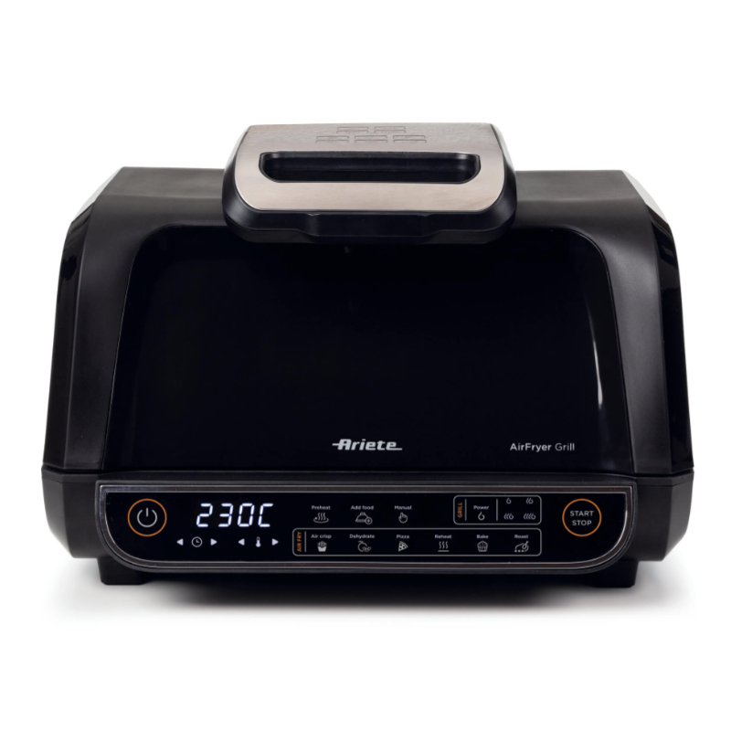 foto del prodotto ariete 4635 air fryer grill, friggitrice ad aria e griglia, bistecchiera,1700w, capacit 8l, friggi e griglia, 8 funzioni di cottura, timer, nero