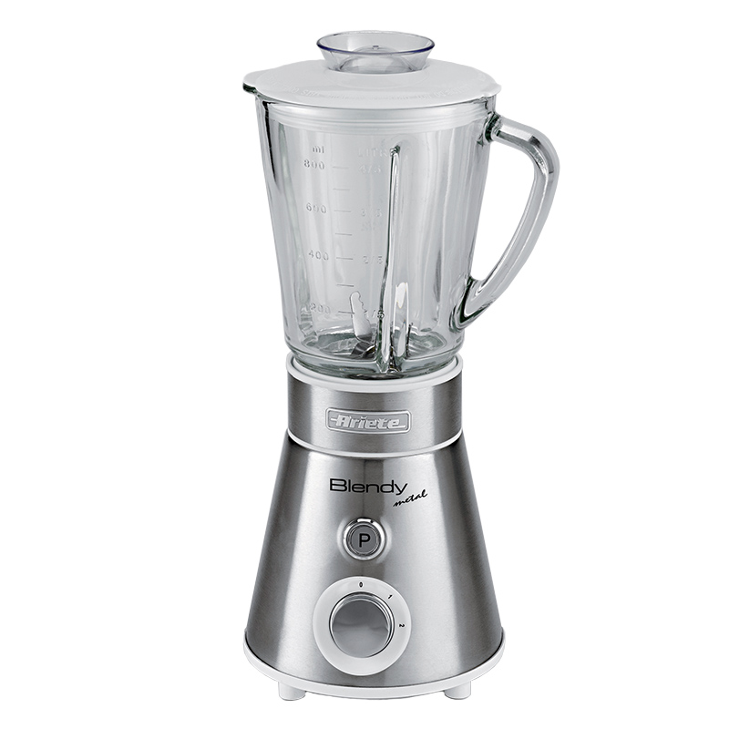 foto del prodotto ariete 561 blendy metal frullatore con lame in acciaio inox tazza in vetro 800 ml 2 velocit pulse 300 watt argento