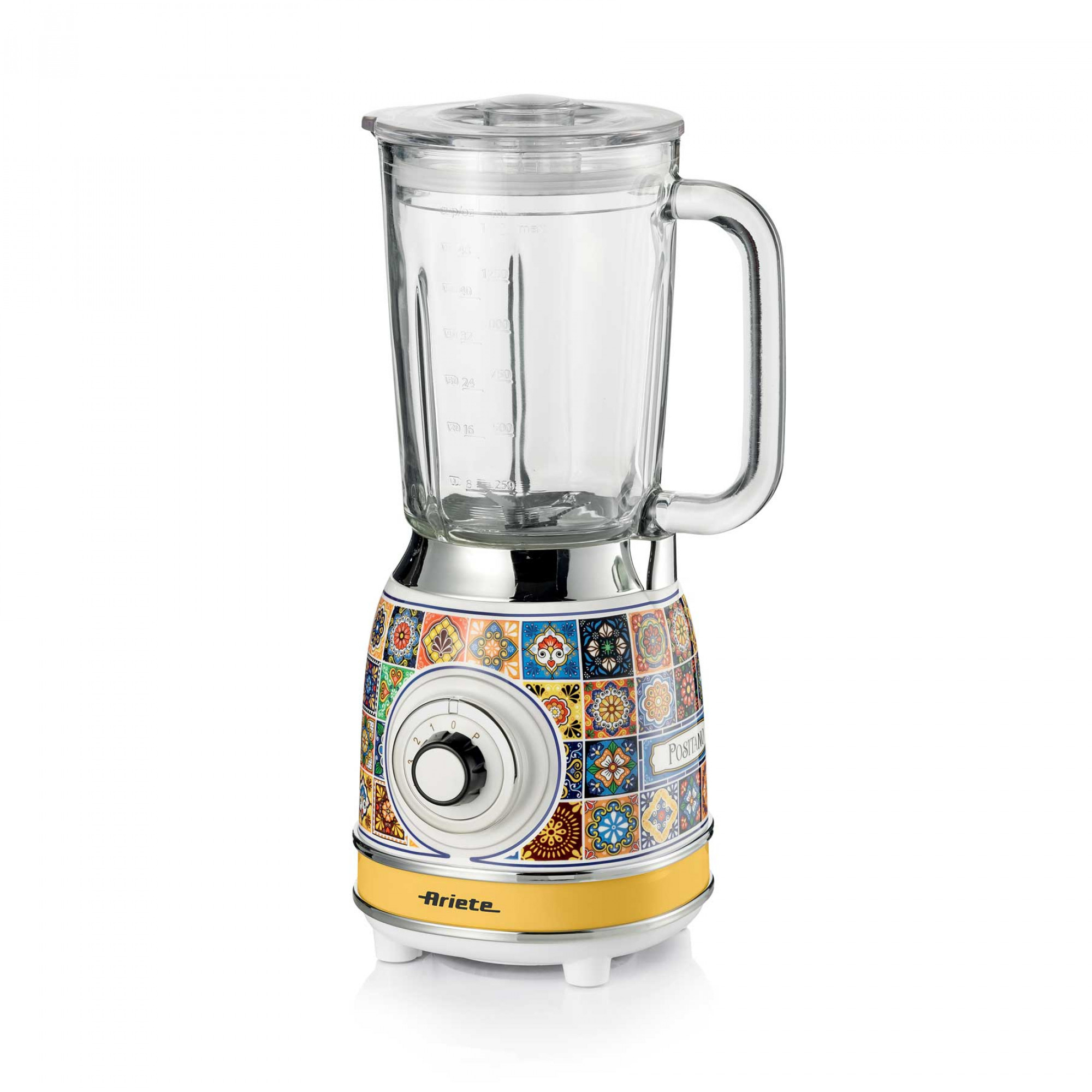 foto del prodotto ariete 583 frullatore positano con tazza in vetro da 1,5 litri, 4 lame in acciaio inox, 4 velocit pulse,1000 watt