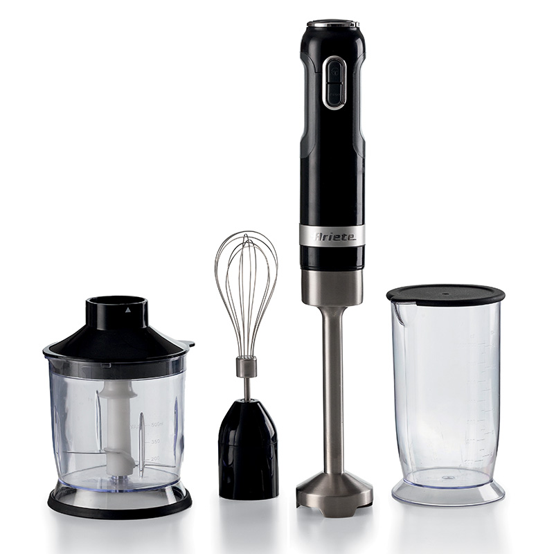 foto del prodotto ariete 602 frullatore a immersione moderna, 1000w, 10 velocit turbo, accessori inclusi, nero