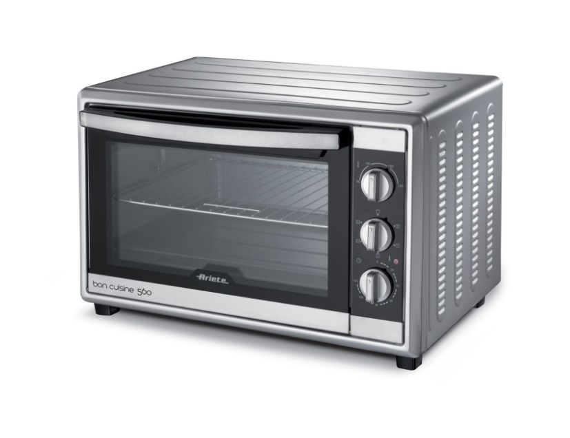 foto del prodotto ariete 945 forno elettrico ventilato con girarrosto 56 litri bon cuisine 560 temperatura max 230 luce interna 2200 watt argento