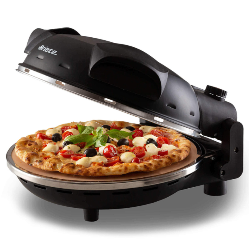 foto del prodotto ariete forno pizza nero (0917/00) - piastra in pietra refrattaria - 5 livelli cottura - 1200w