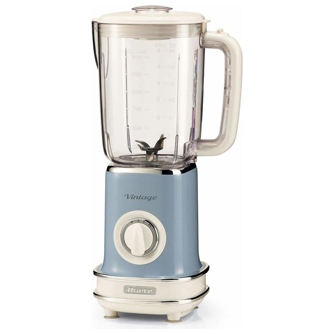 foto del prodotto ariete frullatore elettrico vintage 1.5 litri 500w 6 lame acciaio inox 2 velocita funzione pulse celeste