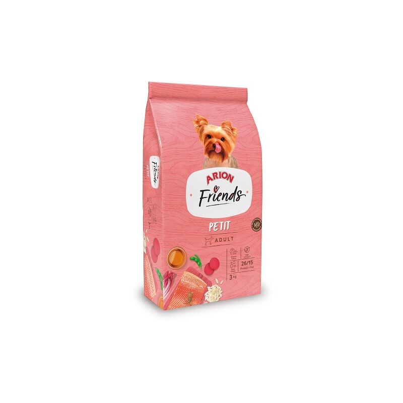 foto del prodotto arion friends petit cibo per i piccoli cani di razza con salmone, 3 kg