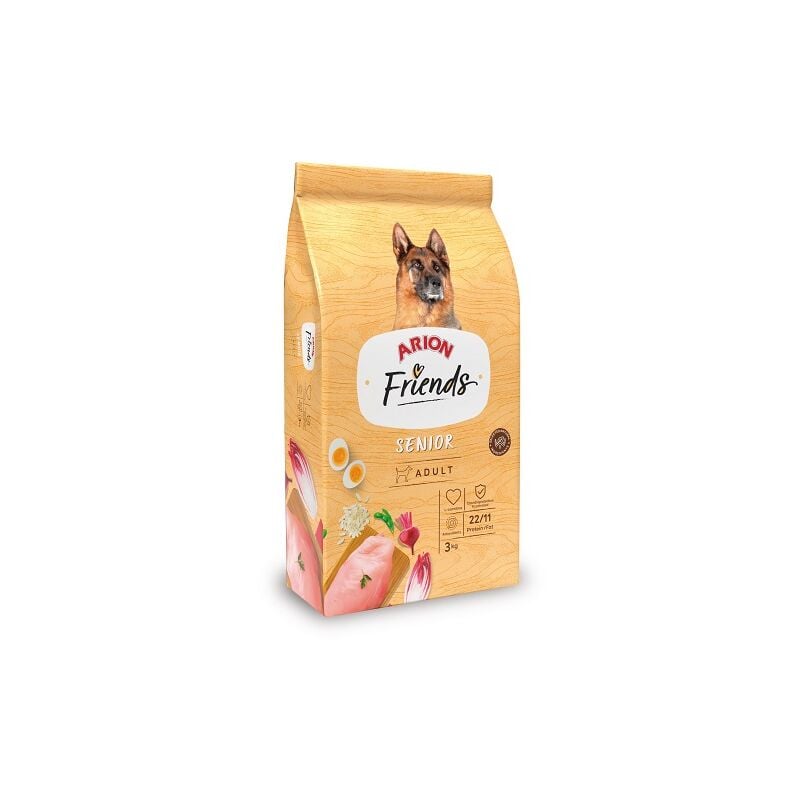foto del prodotto arion friends senior cibo per i cani anziani, 3 kg