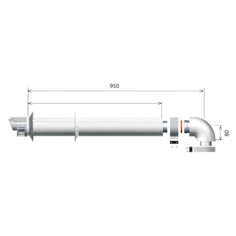 foto del prodotto ariston group kit scarico coassiale ariston l 1000 orizzontale 60 100 3318073