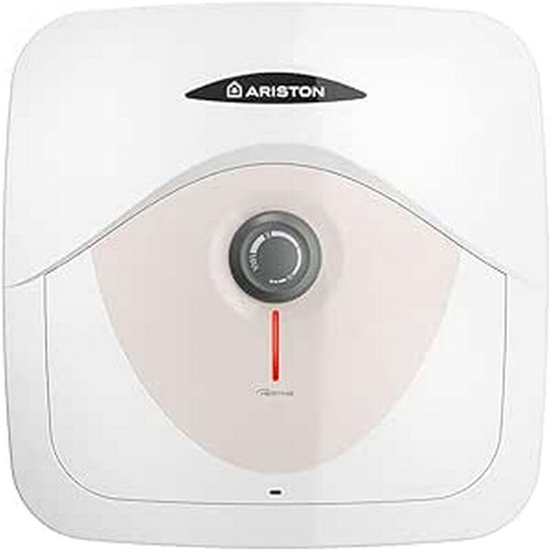 foto del prodotto ariston scaldabagno elettrico, 10 litri, sopralavello, beige, realizzato per essere installato in italia