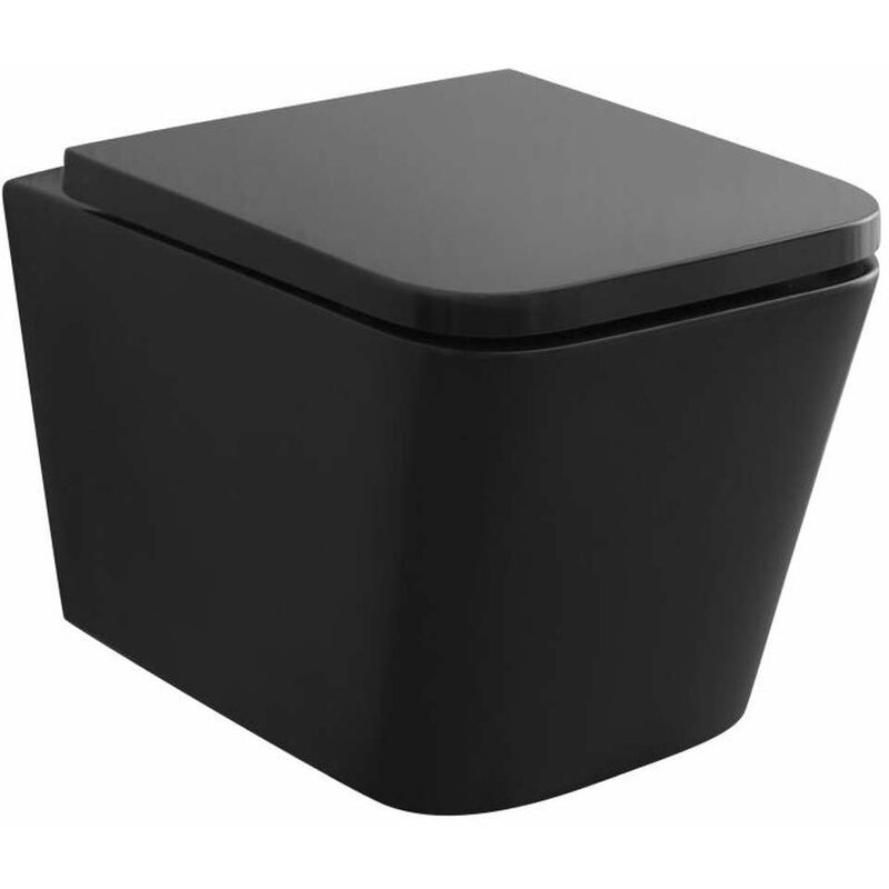 foto del prodotto arkas i wc sospeso con copriwater softclose, rimless, nero opaco 30111040 kielle