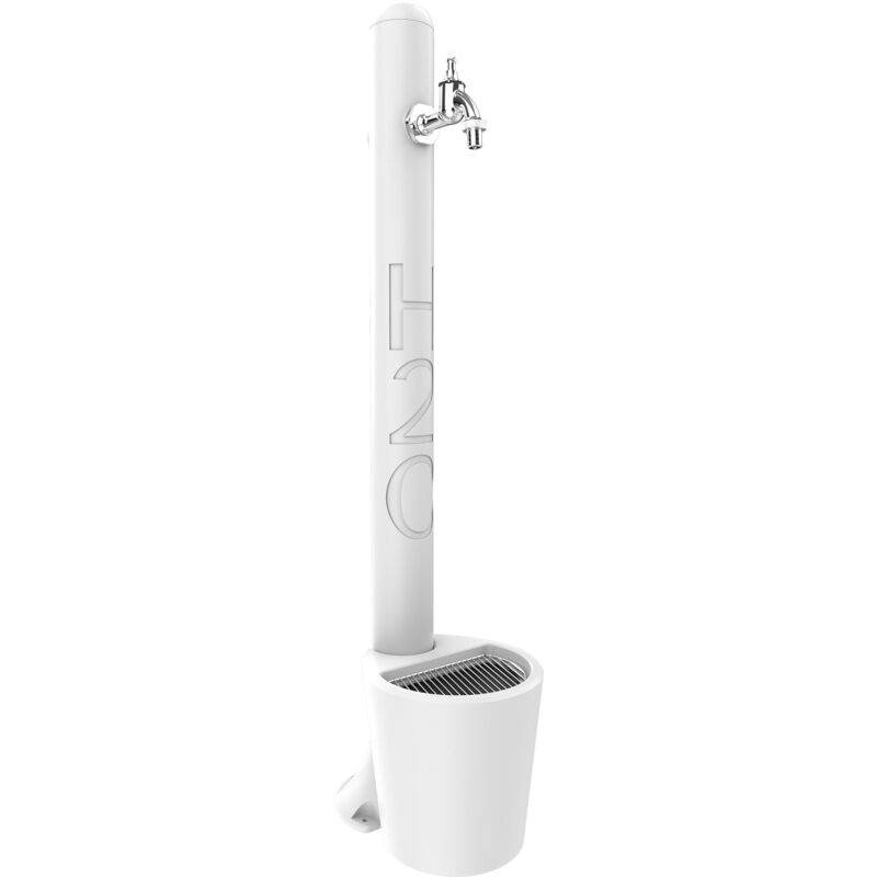 foto del prodotto arkema design fontana da esterno con rubinetto e cestello arkema h2o bianco