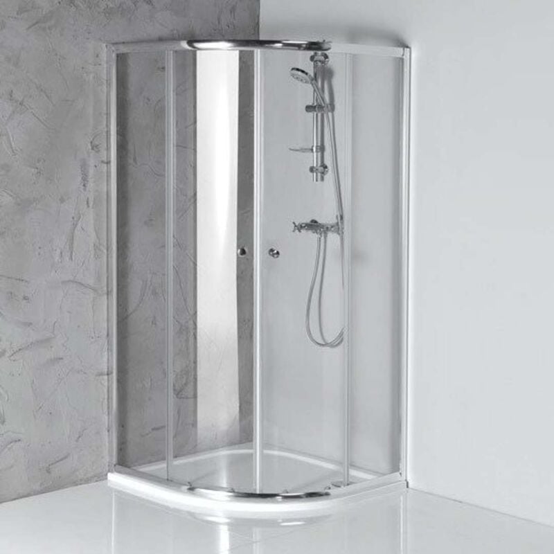 foto del prodotto arleta box doccia 90x90 cm, cromo vetro trasparente hls900y aqualine