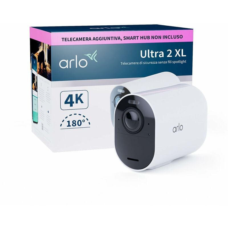 foto del prodotto arlo ultra 2 xl telecamera wifi esterno senza fili, telecamera wifi interno, 4k, sirena allarme casa, sensore di movimento, stazione base