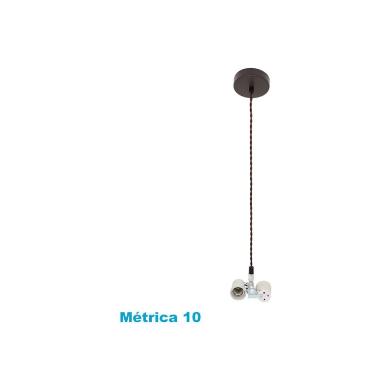 foto del prodotto arm. faccia a vista 2xe27 marrone m10 regx10x10 cm
