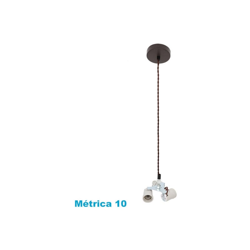 foto del prodotto arm. pendente faccia 3xe27 marrone m10 regx10x10x10 cm