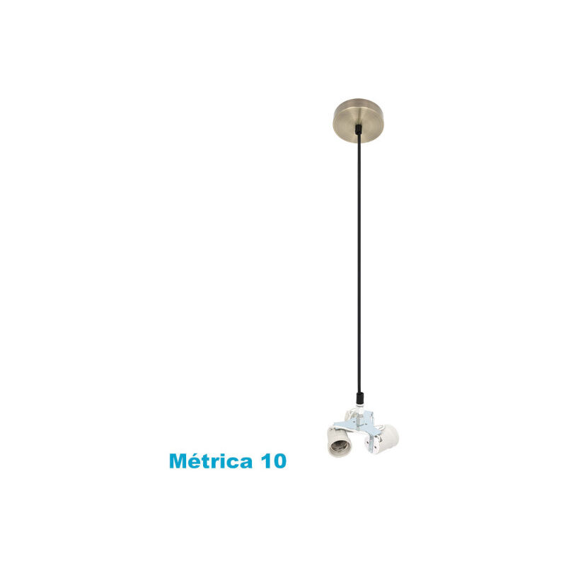 foto del prodotto arm. pendente faccia 3xe27 pelle m10 regx10x10 cm