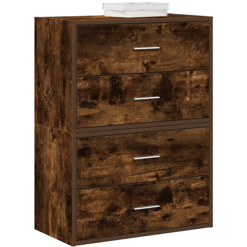 foto del prodotto armadi con 2 cassetti 2 pz rovere fumo 60x31x40cm in truciolato vidaxl