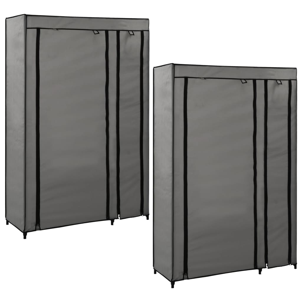 foto del prodotto armadi pieghevoli 2 pz grigi 110x45x175 cm in tessuto cod mxl 76607