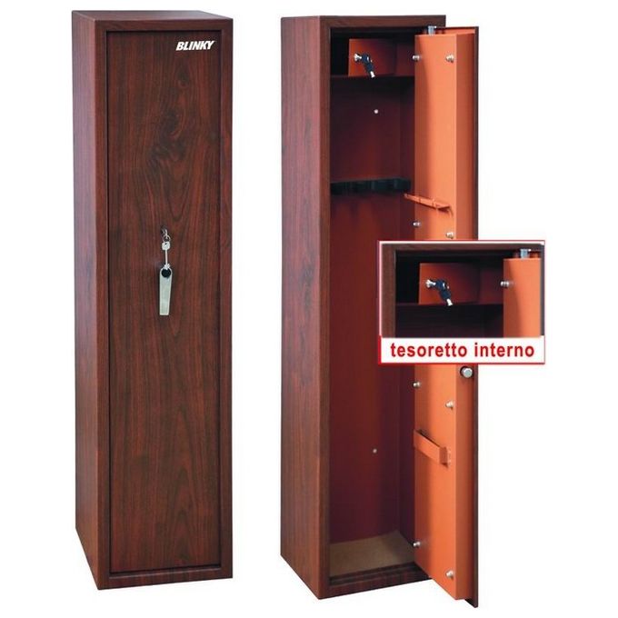 foto del prodotto armadi portafucili blinky 5 post effetto legno 30x25x145h