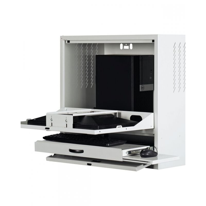 foto del prodotto armadi rack link armadio a muro con cassetto per pc, monitor e tastiera