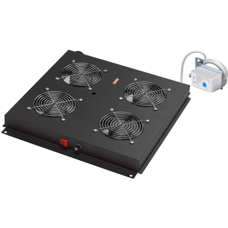 foto del prodotto armadi rack link gruppo 2 ventole con termostato per armadi rack link eavi nero