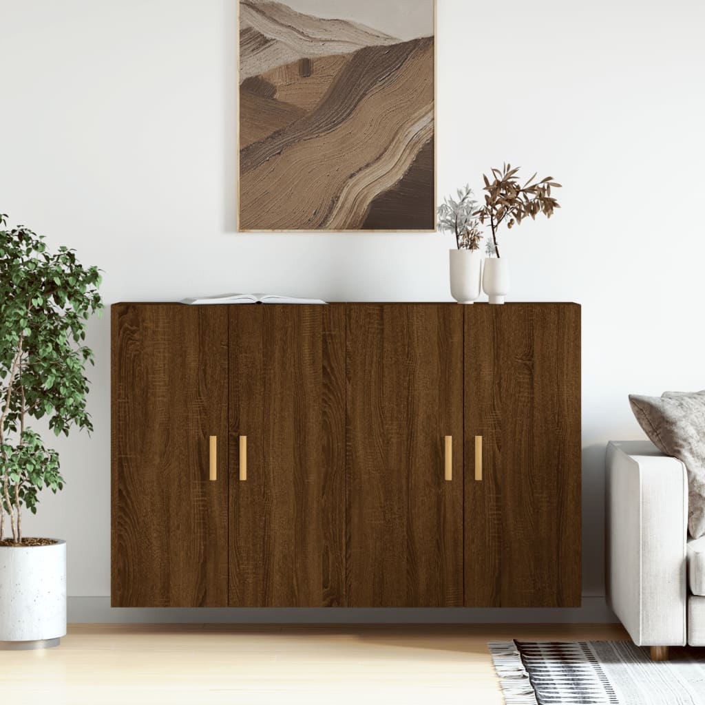 foto del prodotto armadietti a parete 2 pz rovere marrone in legno multistratocod mxl 117590