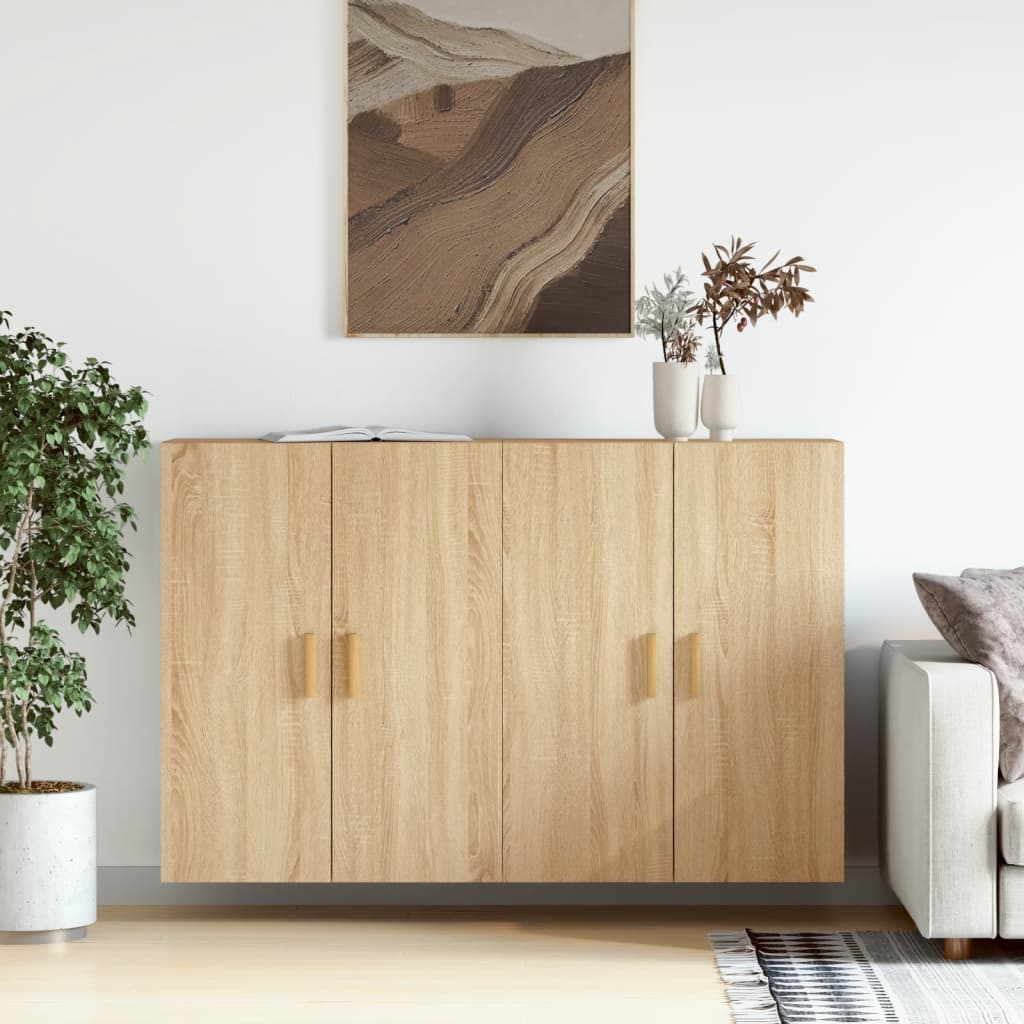 foto del prodotto armadietti a parete 2 pz rovere sonoma in legno multistratocod mxl 117600