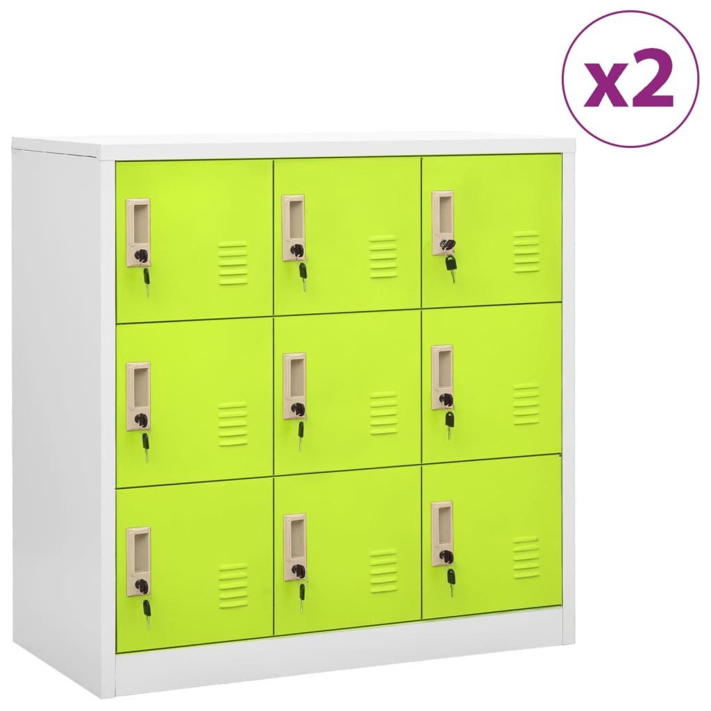 foto del prodotto armadietti chiavi 2pz grigio chiaro verde 90x45x92,5cm acciaio cod mxl 42443