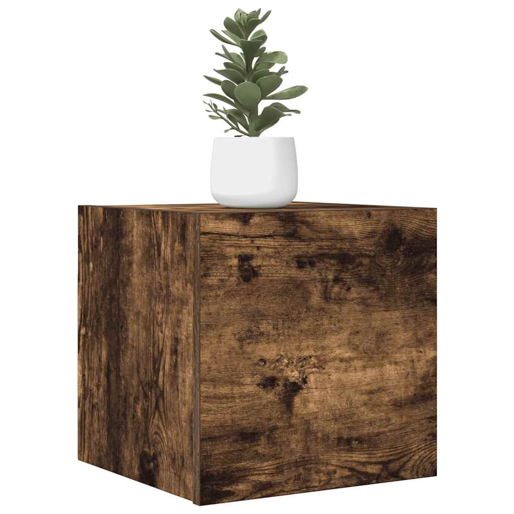 foto del prodotto armadietti tv montati a parete 4pz rovere fumo 30,5x30x30 cm