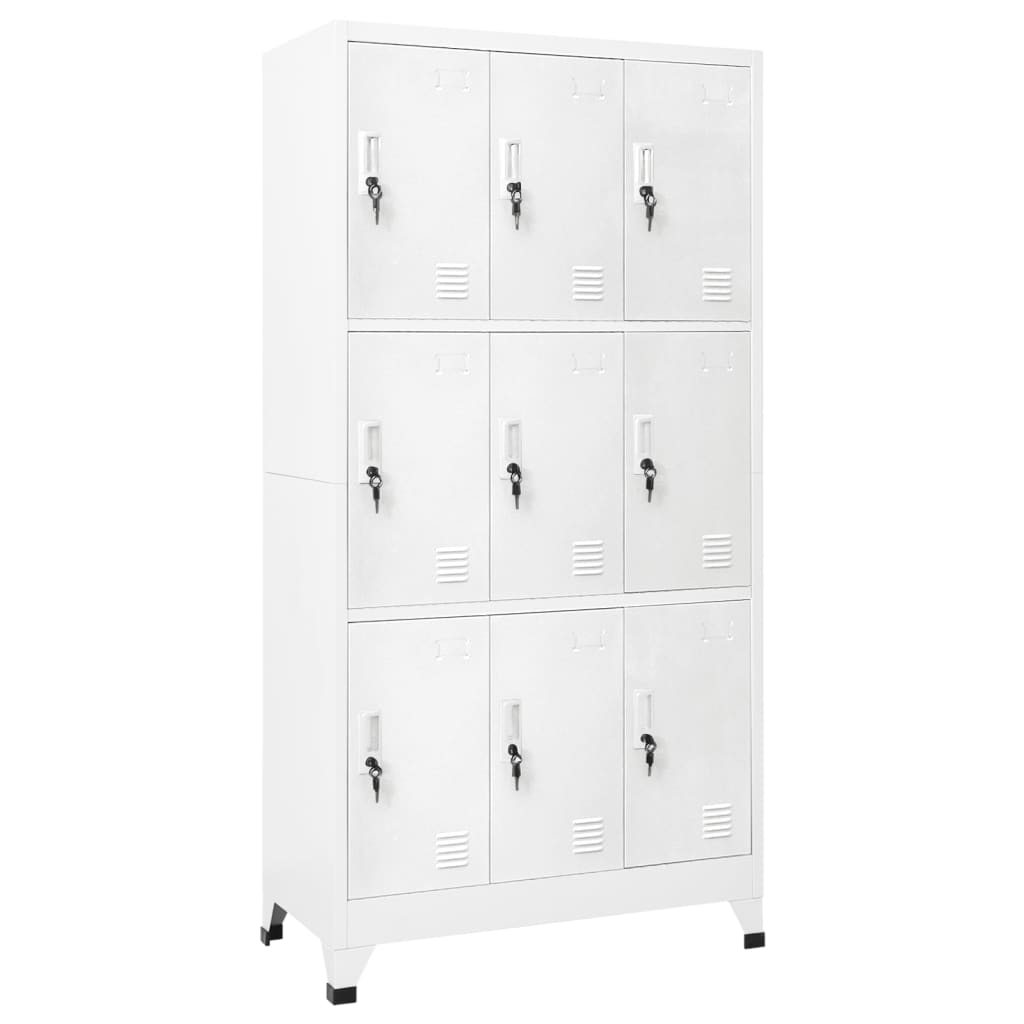 foto del prodotto armadietto a chiave con 6 scomparti in acciaio 90x45x180 cm