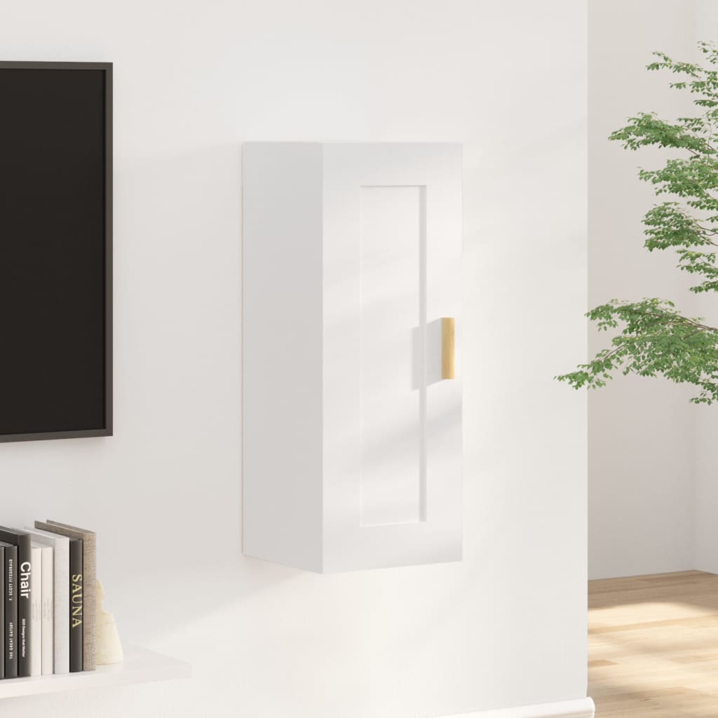 foto del prodotto armadietto a muro bianco lucido 35x34x90cm in legno multistrato cod mxl 32795