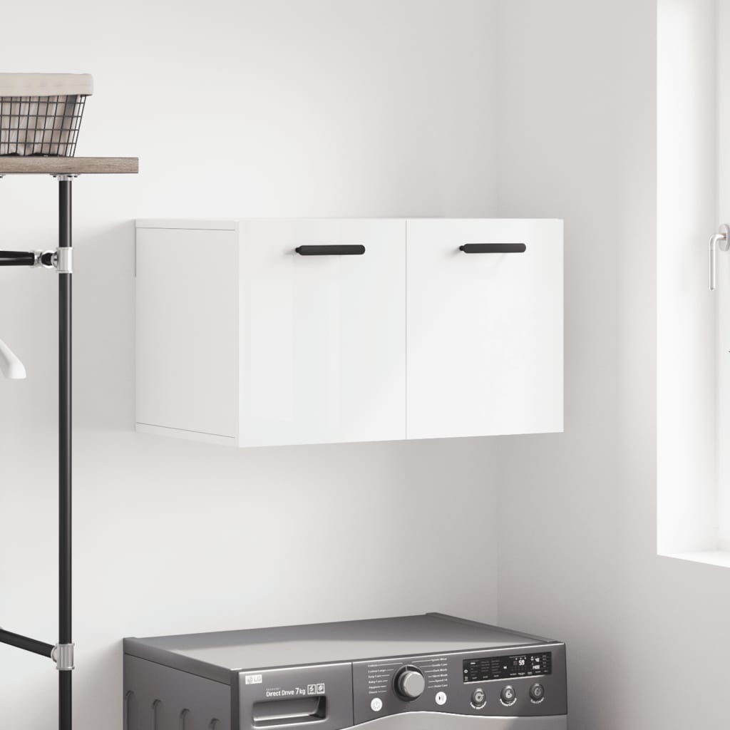 foto del prodotto armadietto a muro bianco lucido 60x36,5x35 cm legno multistratocod mxl 79967