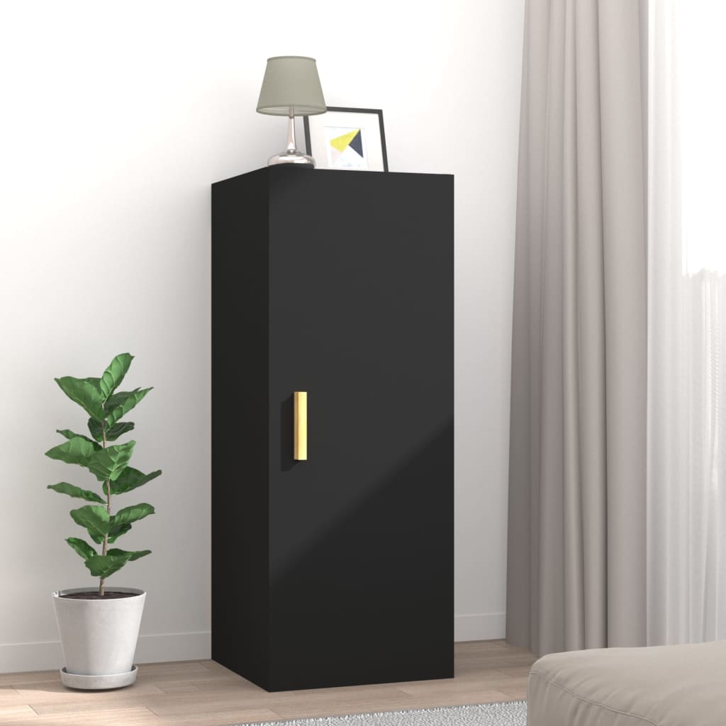 foto del prodotto armadietto a muro nero 34,5x34x90 cm in legno multistrato cod mxl 32829