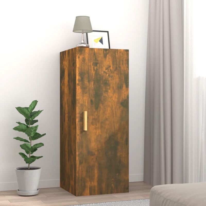 foto del prodotto armadietto a muro rovere fumo 34,5x34x90cm in legno multistrato vidaxl