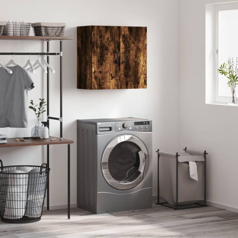 foto del prodotto armadietto a muro rovere fumo 60x31x60 cm in legno multistrato vidaxl
