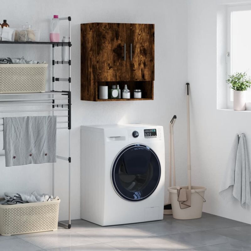 foto del prodotto armadietto a muro rovere fumo 60x31x70 cm in legno multistrato vidaxl