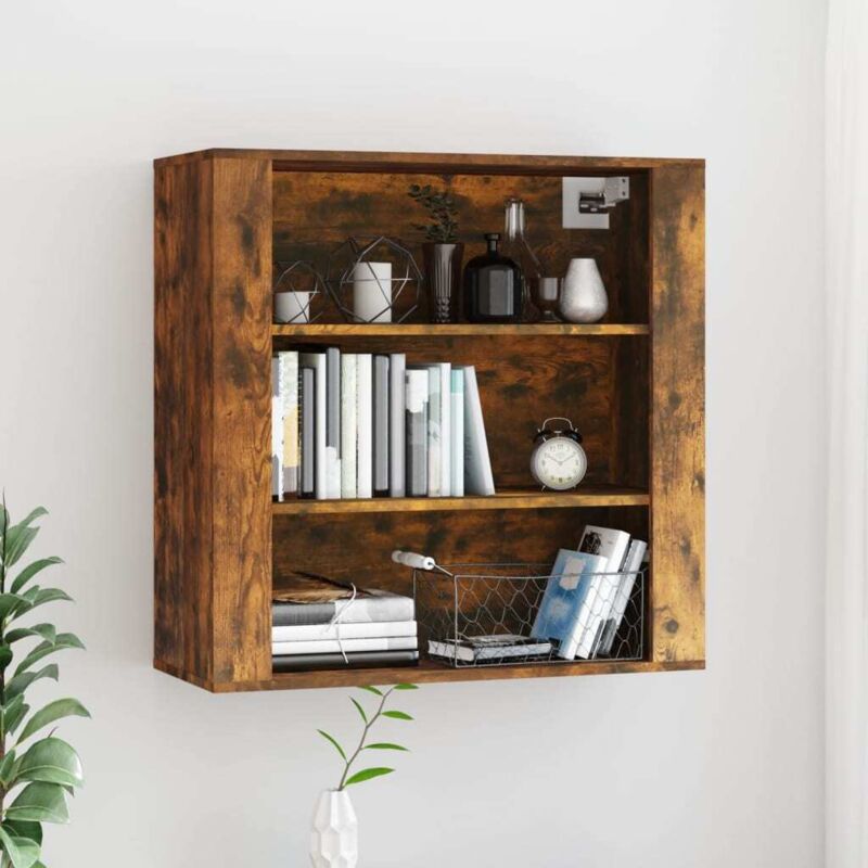 foto del prodotto armadietto a muro rovere fumo 80x33x80 cm in legno multistrato vidaxl