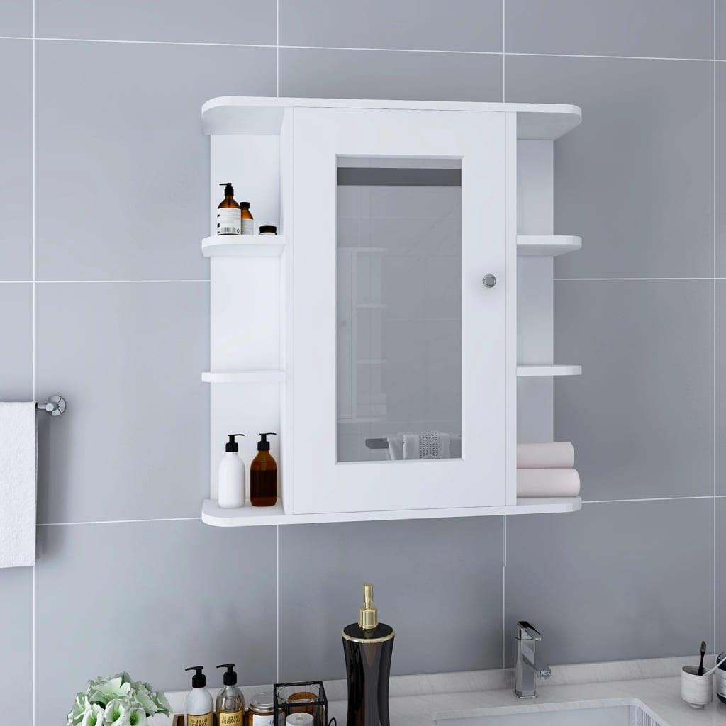 foto del prodotto armadietto a specchio bianco 66x17x63 cm in mdf cod mxl 68070