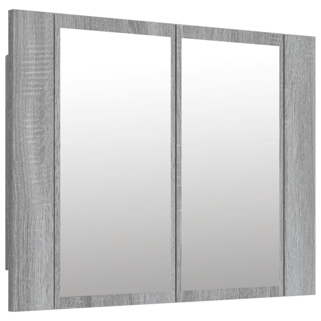 foto del prodotto armadietto a specchio led 60 x 12 x 45 cm multistrato grigio 02 0006744