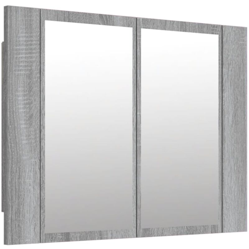 foto del prodotto armadietto a specchio led 60 x 12 x 45 cm multistrato grigio 020006744