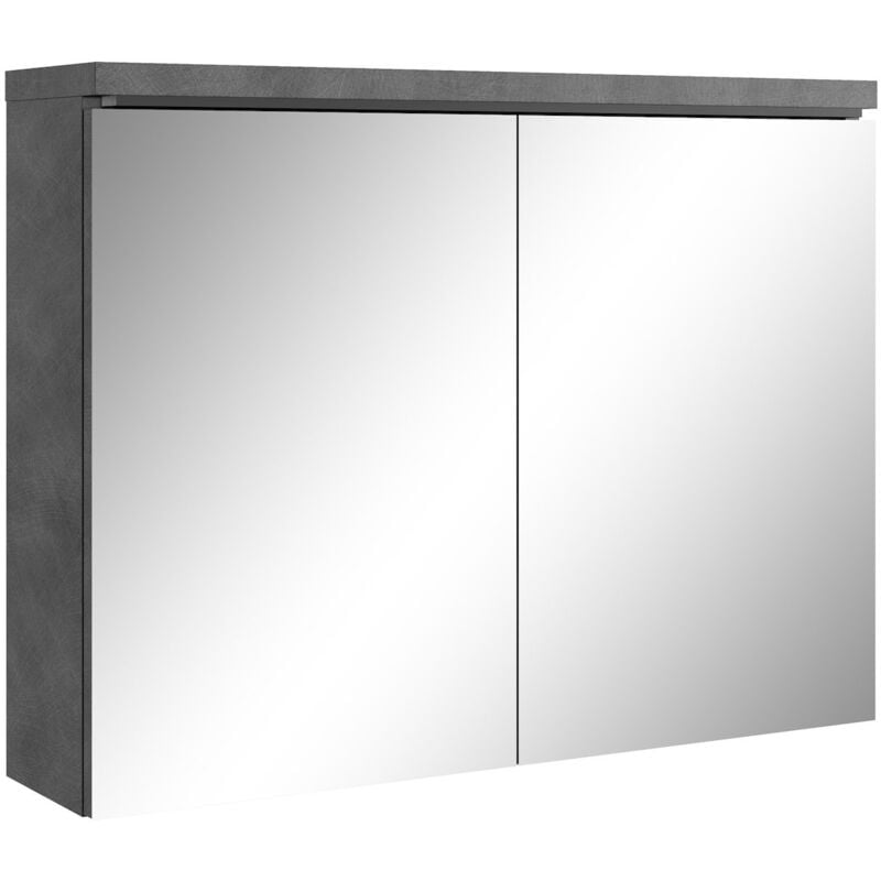 foto del prodotto armadietto a specchio paso 80 x 60cm grigio scuro specchio armadietto bagno