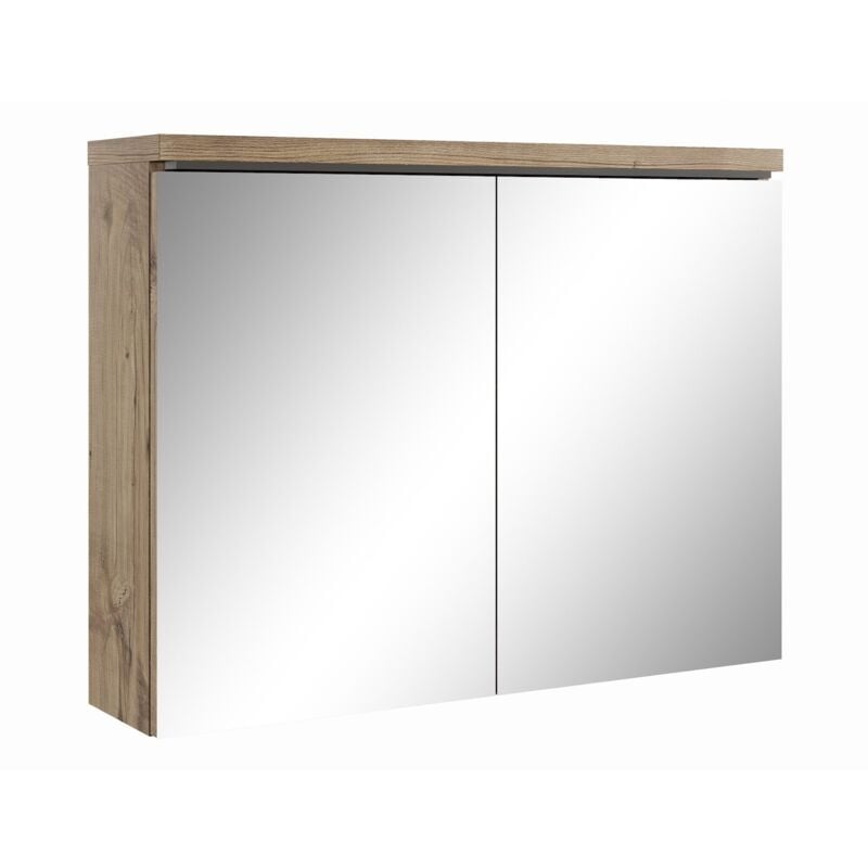 foto del prodotto armadietto a specchio paso 80 x 60cm rovere castagno specchio armadietto